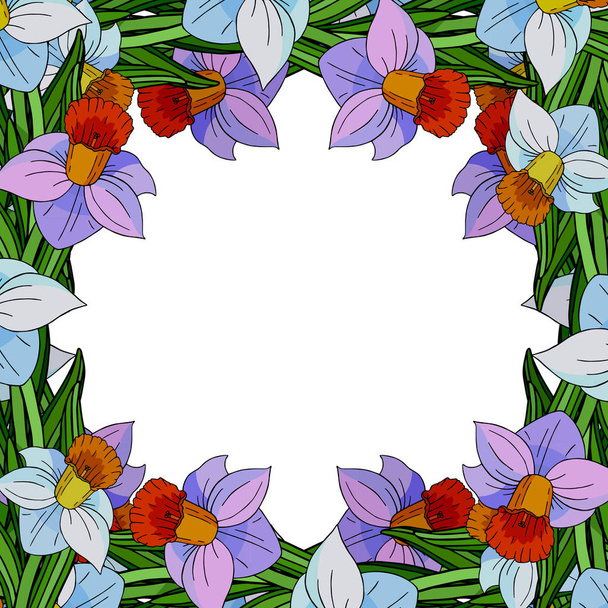 Decorative flower frame. - Vector, Image