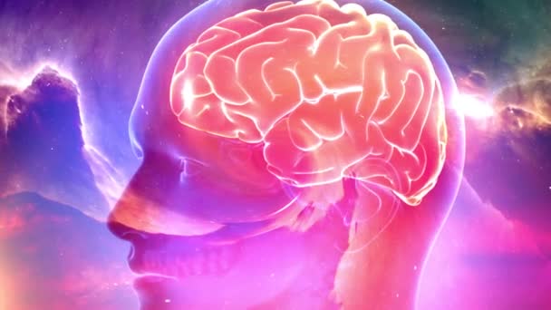 İnsan beyni tıbbi siber arka plan - Video, Çekim