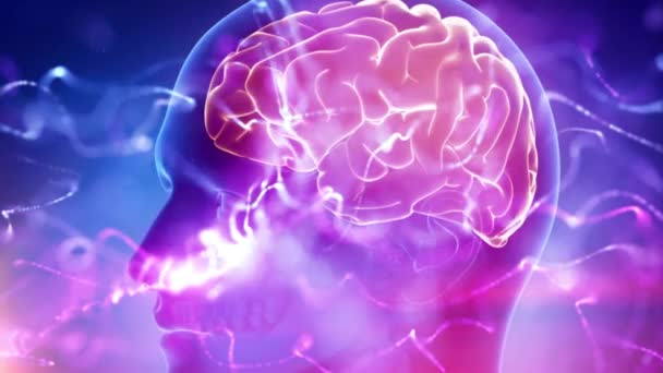 Menselijke hersenen medische Cyber achtergrond - Video