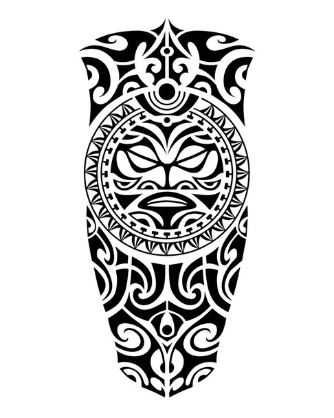 Tattoo sketch maori style for leg or shoulder - Vector, Image