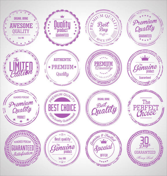 Collection of grunge rubber stamp - Vector, Imagen