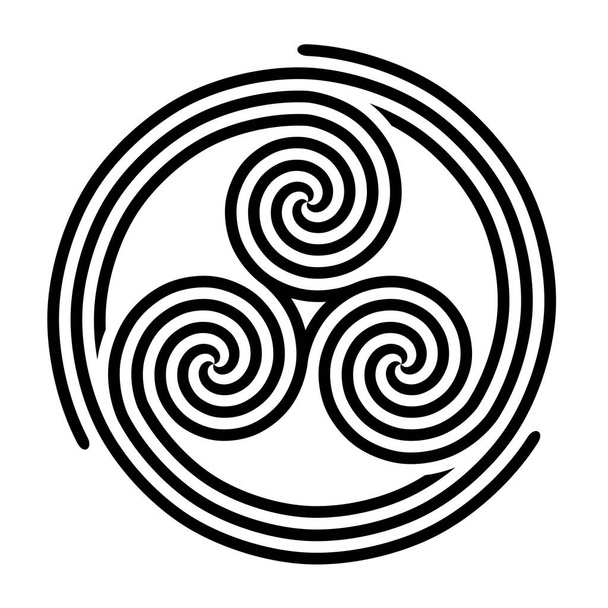 Τρισκέλιον με τρία διπλά σύμβολα - Φωτογραφία, εικόνα