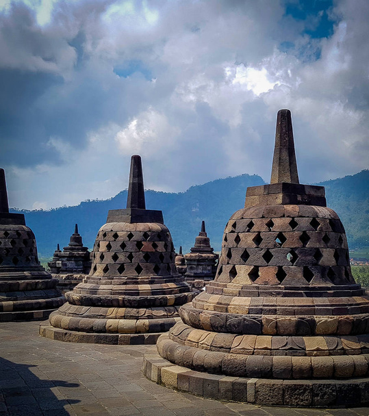 Borobudur complex in Yogyakarta Indonesië - Foto, afbeelding
