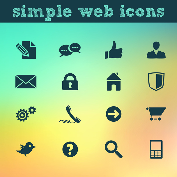 Iconos web: conjunto de vectores de Internet sobre fondo borroso
 - Vector, imagen