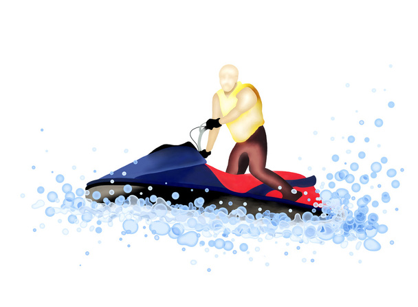 Bateau à réaction : Homme chevauchant un jet ski sur l'eau
 - Photo, image