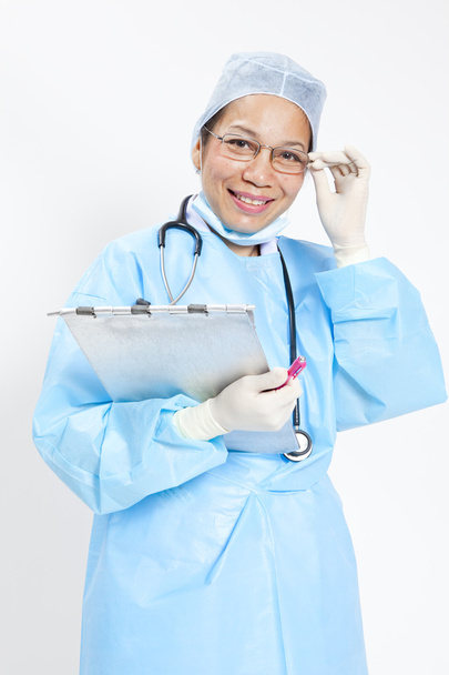 Portrait of happy successful mature female doctor - Фото, зображення