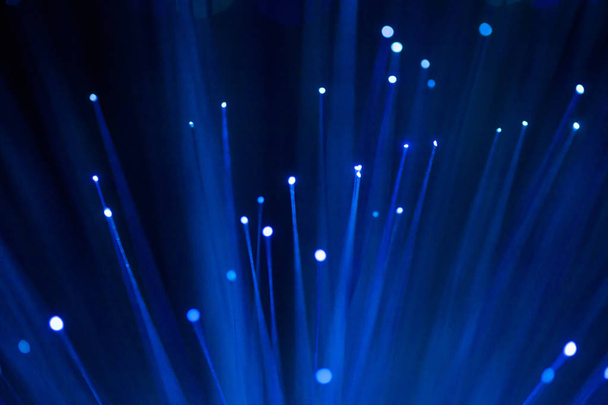 Blue luminous abstract background, digital fiber optic connection concept. - Foto, imagen