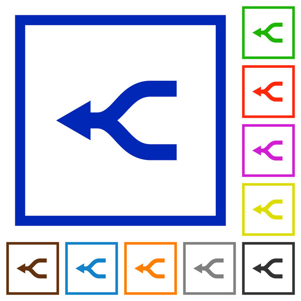 Combinar flechas izquierda plana iconos enmarcados
 - Vector, imagen
