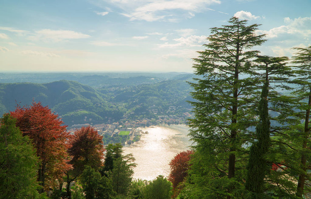 Beautiful view of Como town from Brunate mountain. - Photo, Image