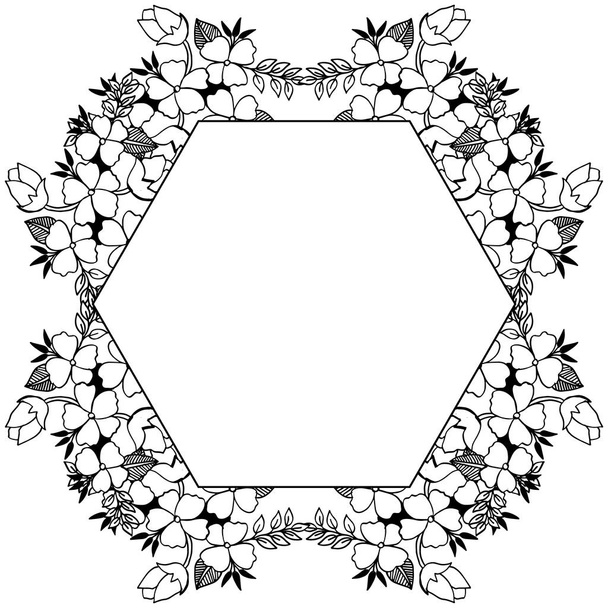 Απεικόνιση διανυσματικού σχεδιασμού της κάρτας με πλαίσια λουλουδιών απομονωμένα σε λευκό φόντο - Διάνυσμα, εικόνα
