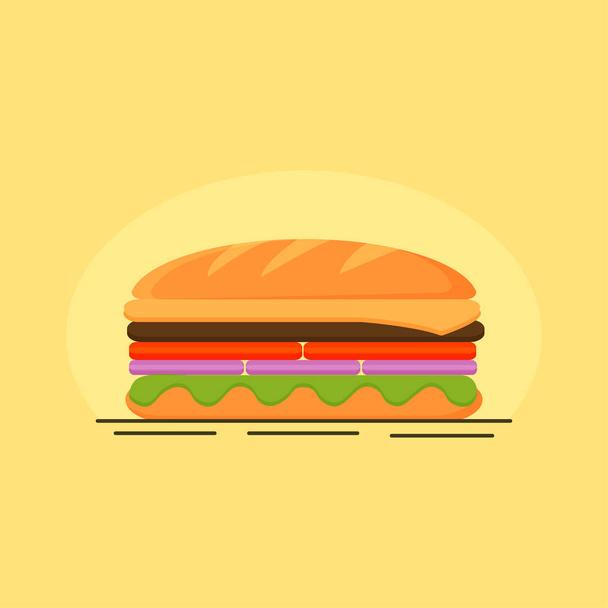 Vector sandwich icon for restaurant or cafe - Vector, Image