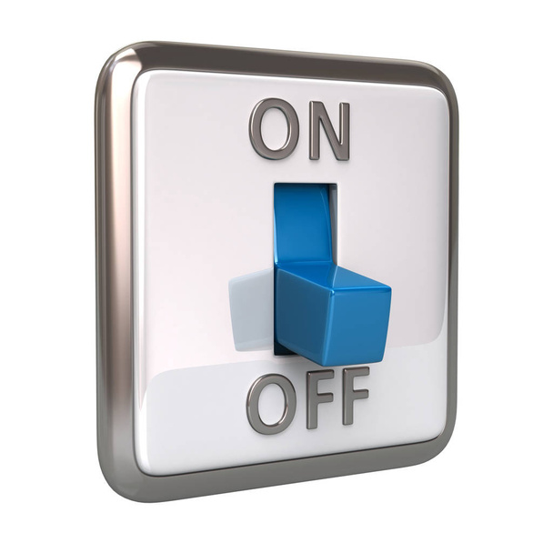 Blue switch in the off position 3d illustration - Foto, Imagen