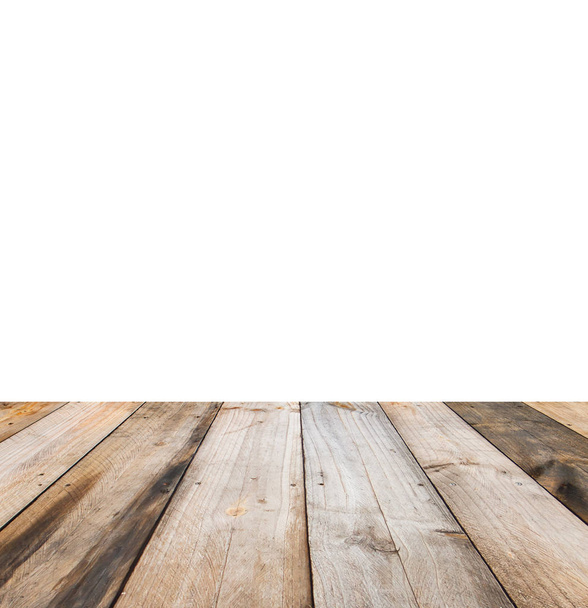 Dřevěný stůl na bílém pozadí-lze použít k zobrazení nebo  - Fotografie, Obrázek