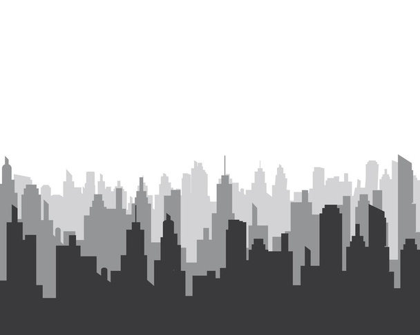 silhouette vectorielle skyline ville - Vecteur, image