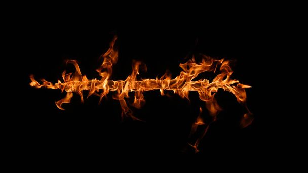 Fire flames on black background. - Фото, изображение