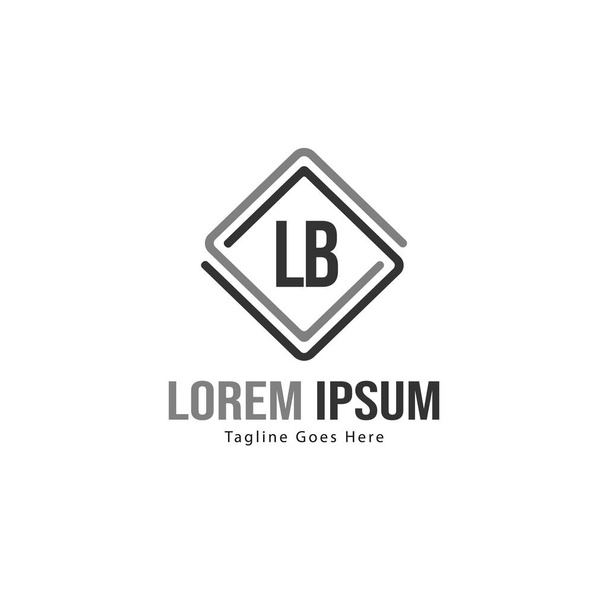 Modello iniziale di logo LB con cornice moderna. Illustrazione vettoriale del logo della lettera LB minimalista
 - Vettoriali, immagini