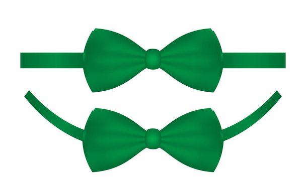 ベクトルグリーンの弓のネクタイは、白い背景に分離 - ベクター画像