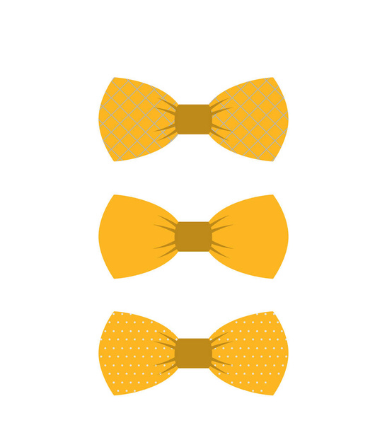 白い背景に異なる弓のネクタイのベクトルセット - ベクター画像