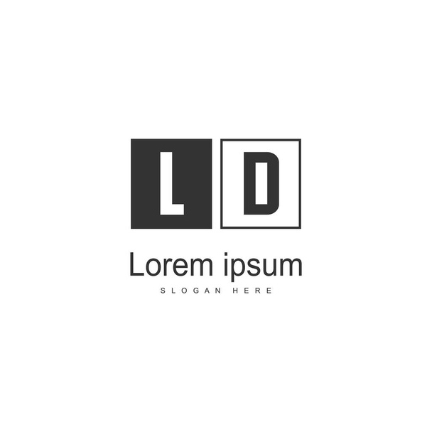 Modern çerçeveli ilk Ld logo şablonu. Minimalist Ld harf logosu vektör illüstrasyon - Vektör, Görsel