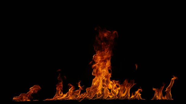 Fire flames on black background. - Foto, Bild