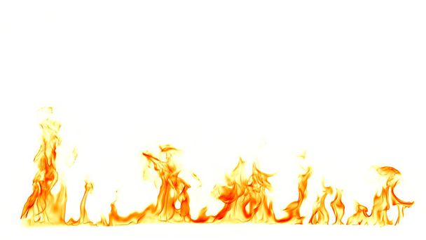 Požární plameny izolované na bílém pozadí. - Fotografie, Obrázek