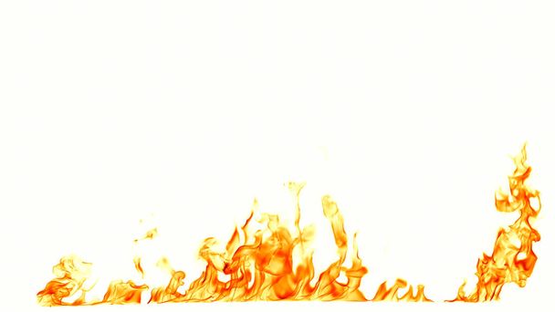 Flammen isoliert auf weißem Hintergrund. - Foto, Bild