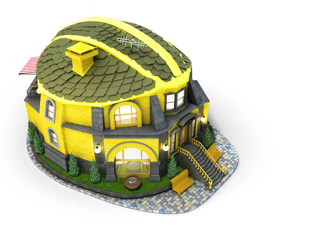 construction concept house in the form of a construction helmet  - Foto, Bild