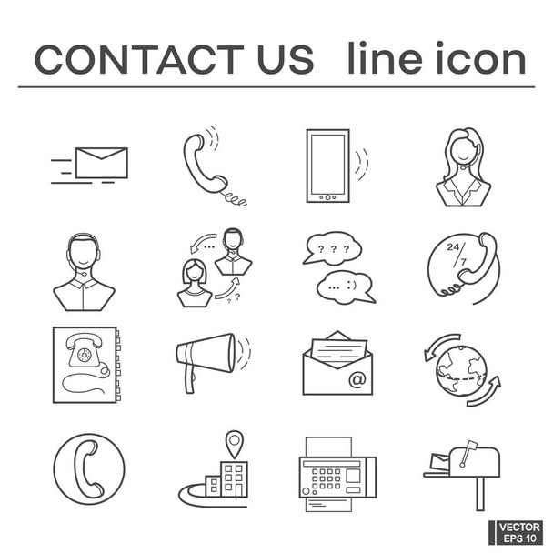Set of icons, contact us. - Vector, imagen