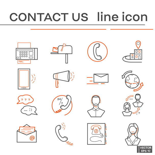 Set of icons, contact us. - Vector, imagen