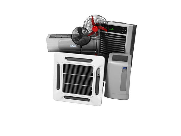 Grupa urządzeń do chłodzenia i klimatyzacji przednimi - Zdjęcie, obraz