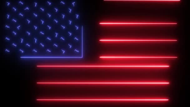 Waving American Flag Background laser animation - Záběry, video