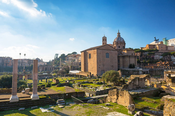 Ruins of the Roman Forum in Rome, Italy - Фото, изображение