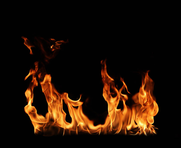 fire on black background - Photo, Image