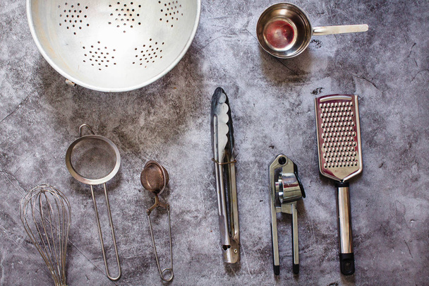 Metal kitchen utensils. Eco friendly Zero waste plastic free kit - Photo, Image