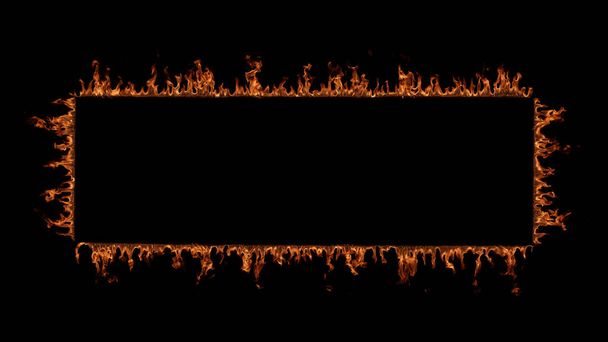 Fire flames on black background - Фото, зображення