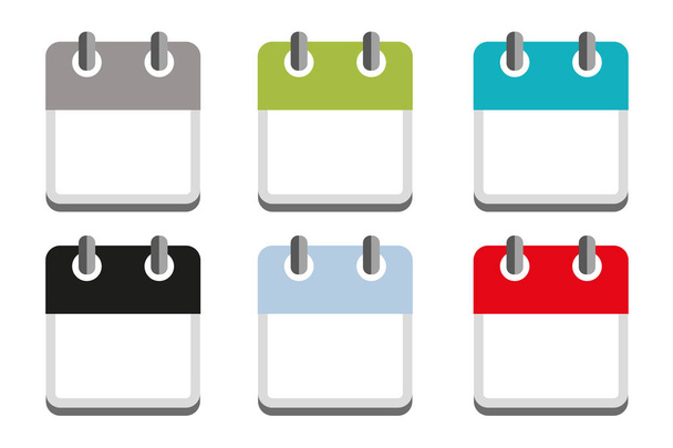 ícone de calendário de negócios definido em cores diferentes
 - Vetor, Imagem