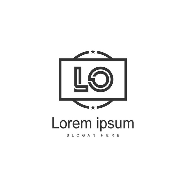 Modello iniziale di logo LO con cornice moderna. LO minimalista lettera logo vettoriale illustrazione
 - Vettoriali, immagini