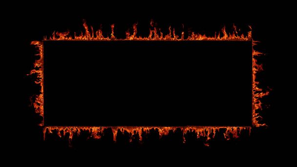 Fire flames on black background - Fotografie, Obrázek