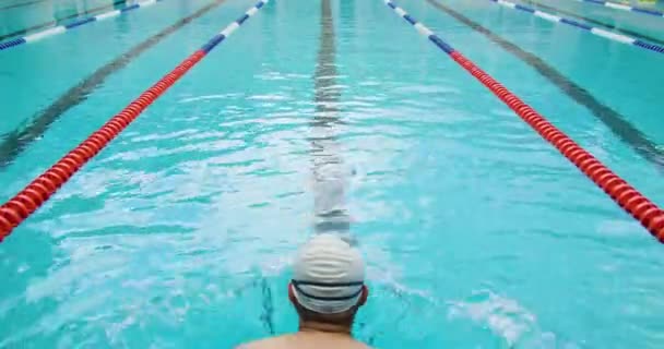 Een man zwemmen in het zwembad - Video