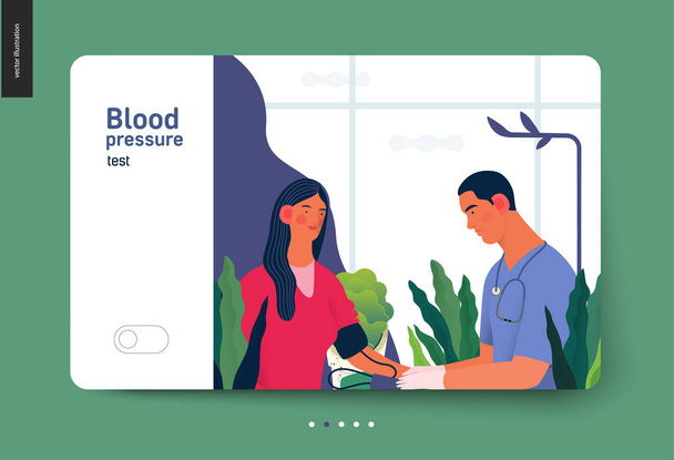 医療検査テンプレート-血圧検査 - ベクター画像