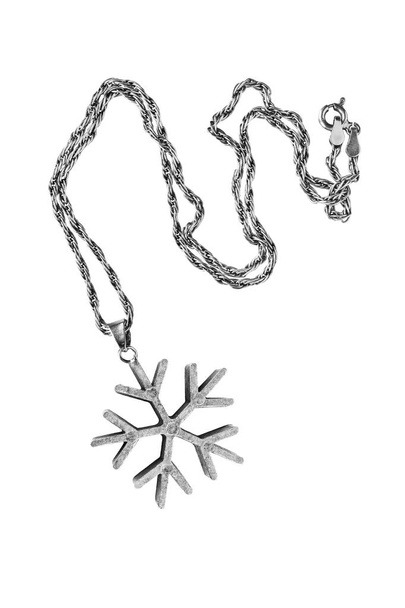 Silver necklace isolated - Fotó, kép