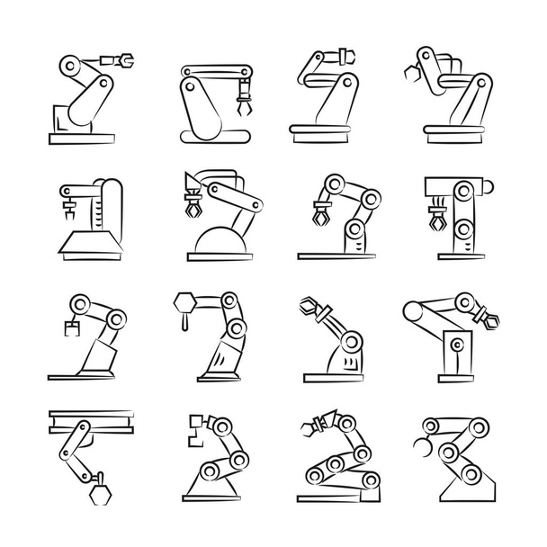 icônes bras robotiques, illustration vectorielle
  - Vecteur, image