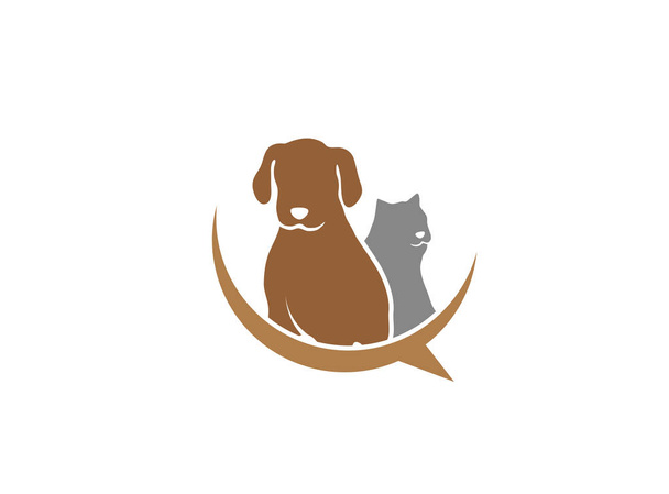 Jednoduché logo pro psy a kočky izolované na bílém pozadí  - Vektor, obrázek