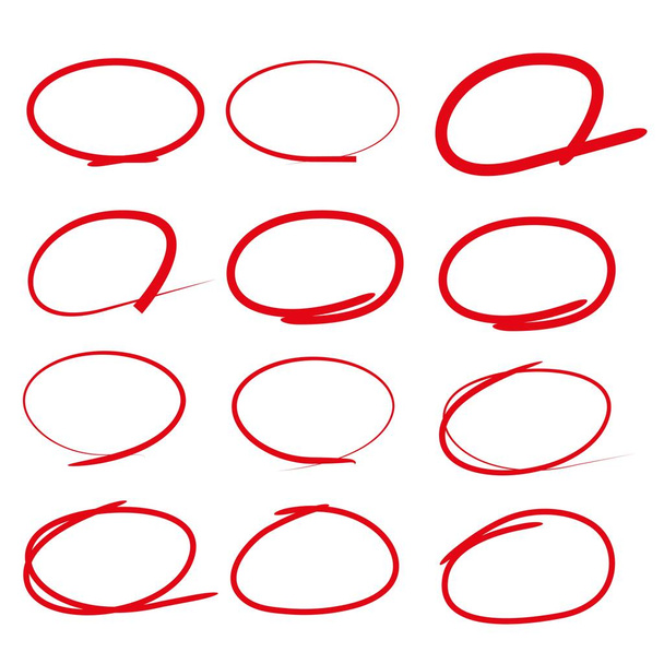 marcatore cerchio disegnato a mano, elementi evidenziatori vettore
  - Vettoriali, immagini