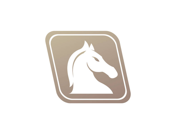 horse head simple icon isolated on white background - Vektör, Görsel