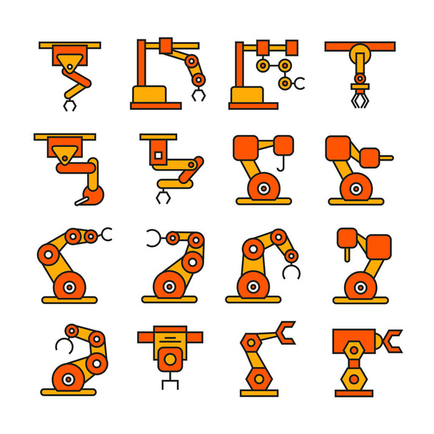 icônes bras robotiques, illustration vectorielle
  - Vecteur, image