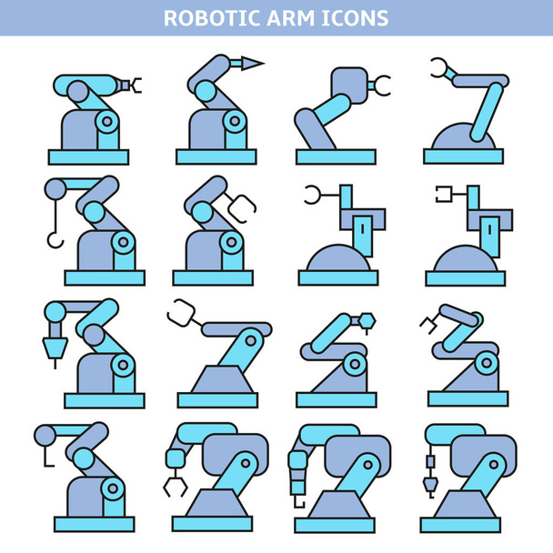 Robotyczne ikony ramion, ilustracja wektorowa  - Wektor, obraz