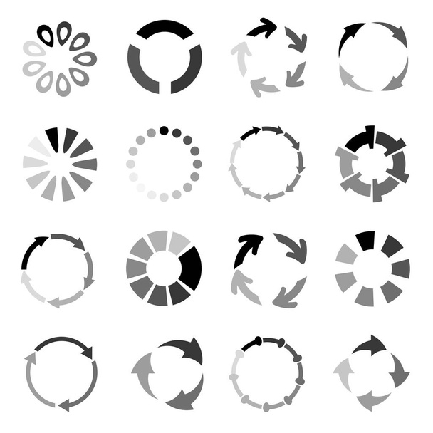 vector illustration of circles, icons - Διάνυσμα, εικόνα
