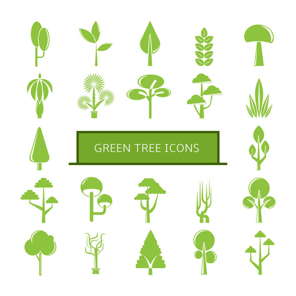 ilustración vectorial de árboles, iconos
  - Vector, Imagen