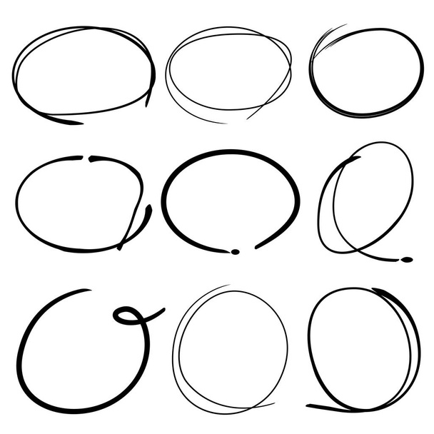 Círculos realizados en marcadores negros
 - Vector, Imagen